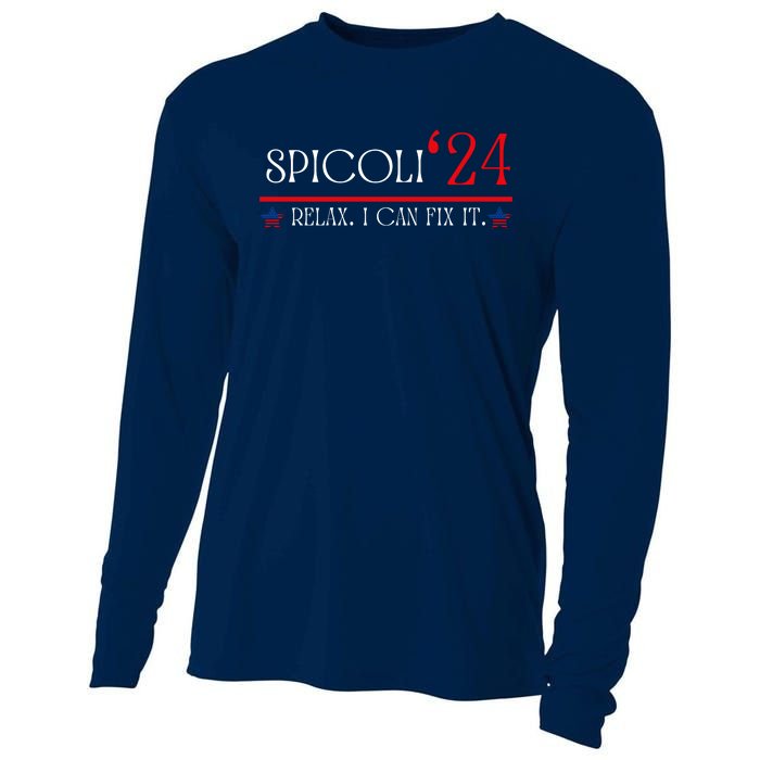 Funny Spicoli 2024, Spicoli 24 Relax I Can Fix It. Meme Cooling Performance Long Sleeve Crew