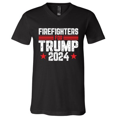 Firefighters Support 2024 Political Theme V-Neck T-Shirt