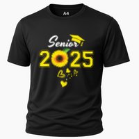 Funny Senior 2025 Funny Graduation Sunflower Class Of 2025 Cooling Performance Crew T-Shirt
