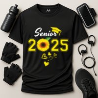 Funny Senior 2025 Funny Graduation Sunflower Class Of 2025 Cooling Performance Crew T-Shirt