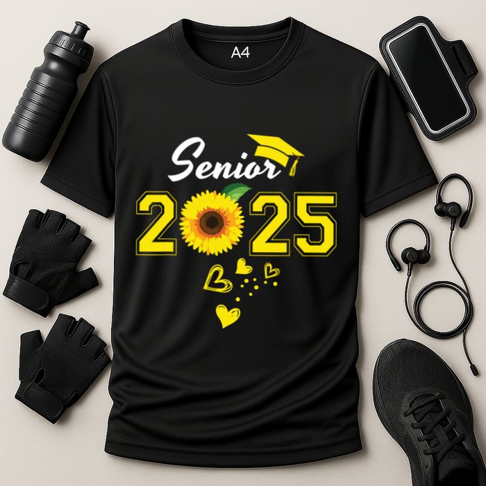 Funny Senior 2025 Funny Graduation Sunflower Class Of 2025 Cooling Performance Crew T-Shirt