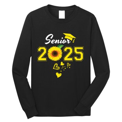 Funny Senior 2025 Funny Graduation Sunflower Class Of 2025 Long Sleeve Shirt