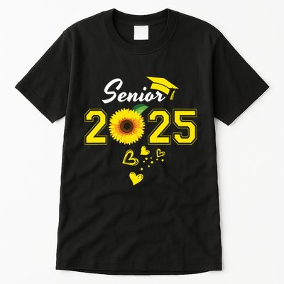 Funny Senior 2025 Funny Graduation Sunflower Class Of 2025 Tall T-Shirt