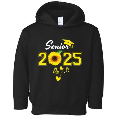 Funny Senior 2025 Funny Graduation Sunflower Class Of 2025 Toddler Hoodie