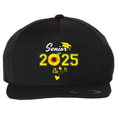 Funny Senior 2025 Funny Graduation Sunflower Class Of 2025 Wool Snapback Cap