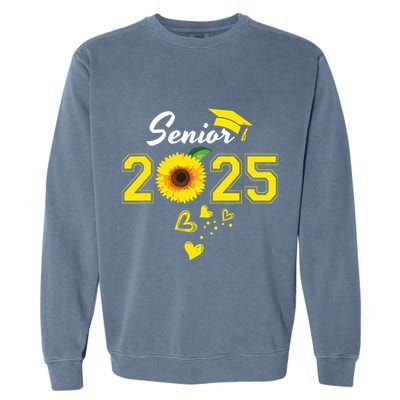 Funny Senior 2025 Funny Graduation Sunflower Class Of 2025 Garment-Dyed Sweatshirt