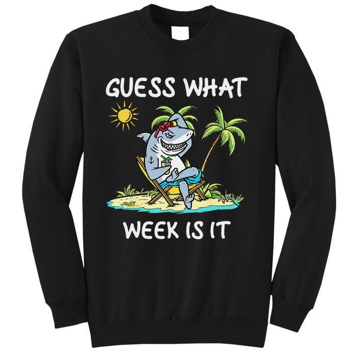 Funny Shark 2024 Week Guess What Week Is It Shark Lover Gift Sweatshirt