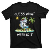 Funny Shark 2024 Week Guess What Week Is It Shark Lover Gift T-Shirt