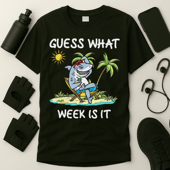 Funny Shark 2024 Week Guess What Week Is It Shark Lover Gift T-Shirt