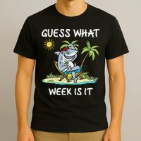 Funny Shark 2024 Week Guess What Week Is It Shark Lover Gift T-Shirt
