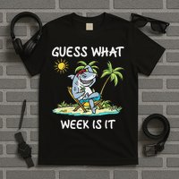 Funny Shark 2024 Week Guess What Week Is It Shark Lover Gift T-Shirt