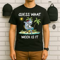 Funny Shark 2024 Week Guess What Week Is It Shark Lover Gift T-Shirt