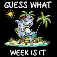 Funny Shark 2024 Week Guess What Week Is It Shark Lover Gift T-Shirt