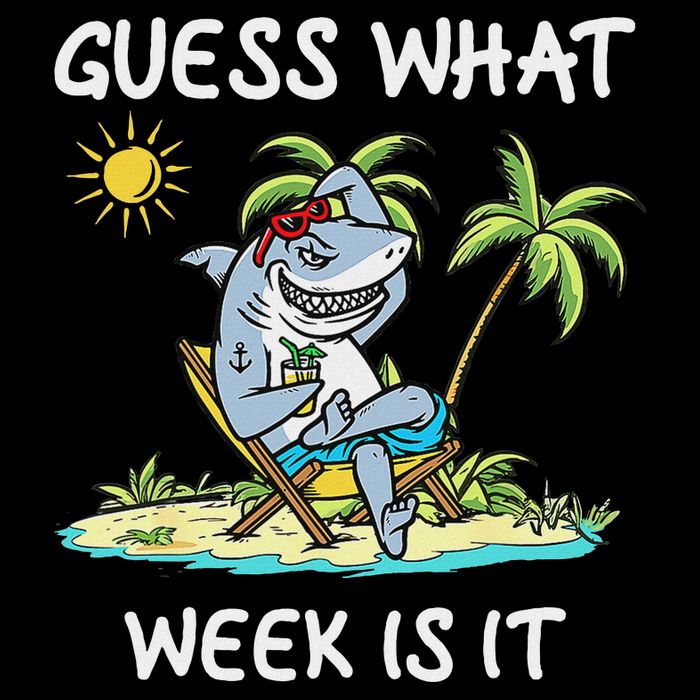 Funny Shark 2024 Week Guess What Week Is It Shark Lover Gift T-Shirt