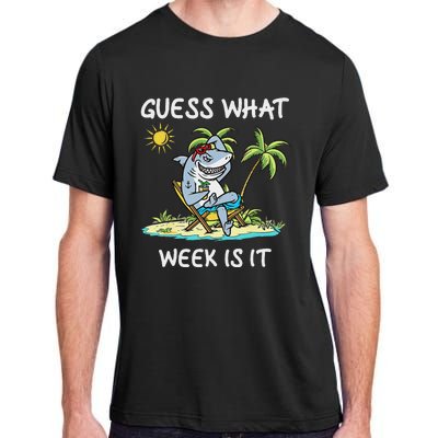 Funny Shark 2024 Week Guess What Week Is It Shark Lover Gift Adult ChromaSoft Performance T-Shirt