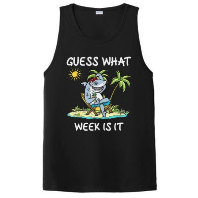 Funny Shark 2024 Week Guess What Week Is It Shark Lover Gift PosiCharge Competitor Tank