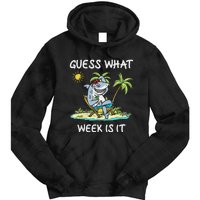 Funny Shark 2024 Week Guess What Week Is It Shark Lover Gift Tie Dye Hoodie