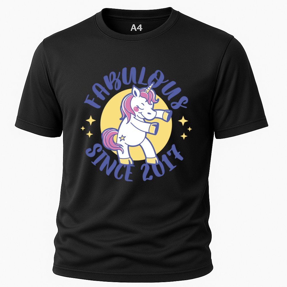 Fabulous Since 2017 Unicorn Cute Birthday Cooling Performance Crew T-Shirt
