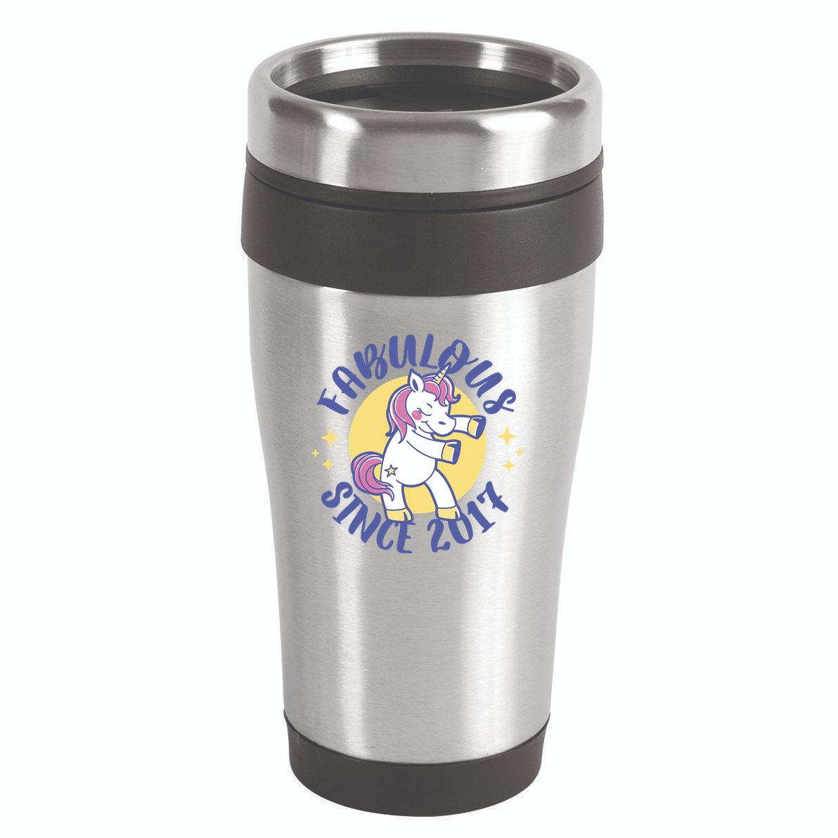 Fabulous Since 2017 Unicorn Cute Birthday 16oz Travel Tumbler