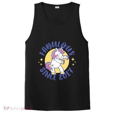 Fabulous Since 2017 Unicorn Cute Birthday PosiCharge Competitor Tank