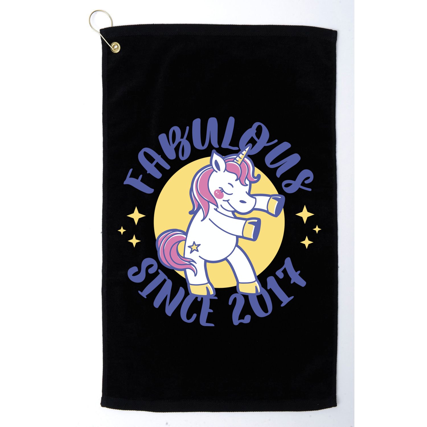 Fabulous Since 2017 Unicorn Cute Birthday Golf Towel