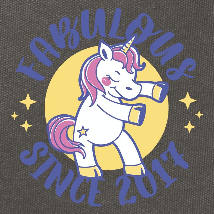 Fabulous Since 2017 Unicorn Cute Birthday Cotton Canvas Backpack