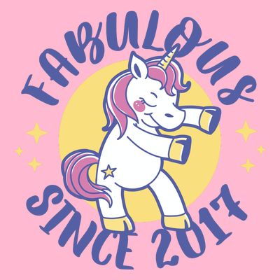 Fabulous Since 2017 Unicorn Cute Birthday T-Shirt