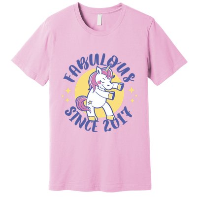 Fabulous Since 2017 Unicorn Cute Birthday Premium T-Shirt