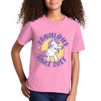 Fabulous Since 2017 Unicorn Cute Birthday Kids T-Shirt