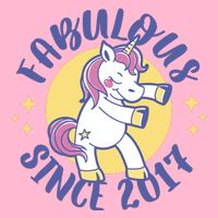 Fabulous Since 2017 Unicorn Cute Birthday Kids T-Shirt
