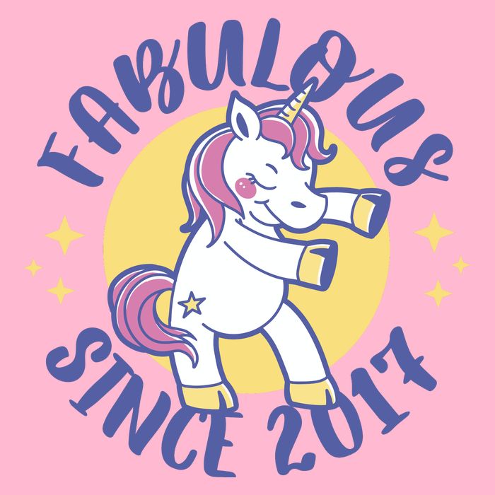 Fabulous Since 2017 Unicorn Cute Birthday Kids T-Shirt