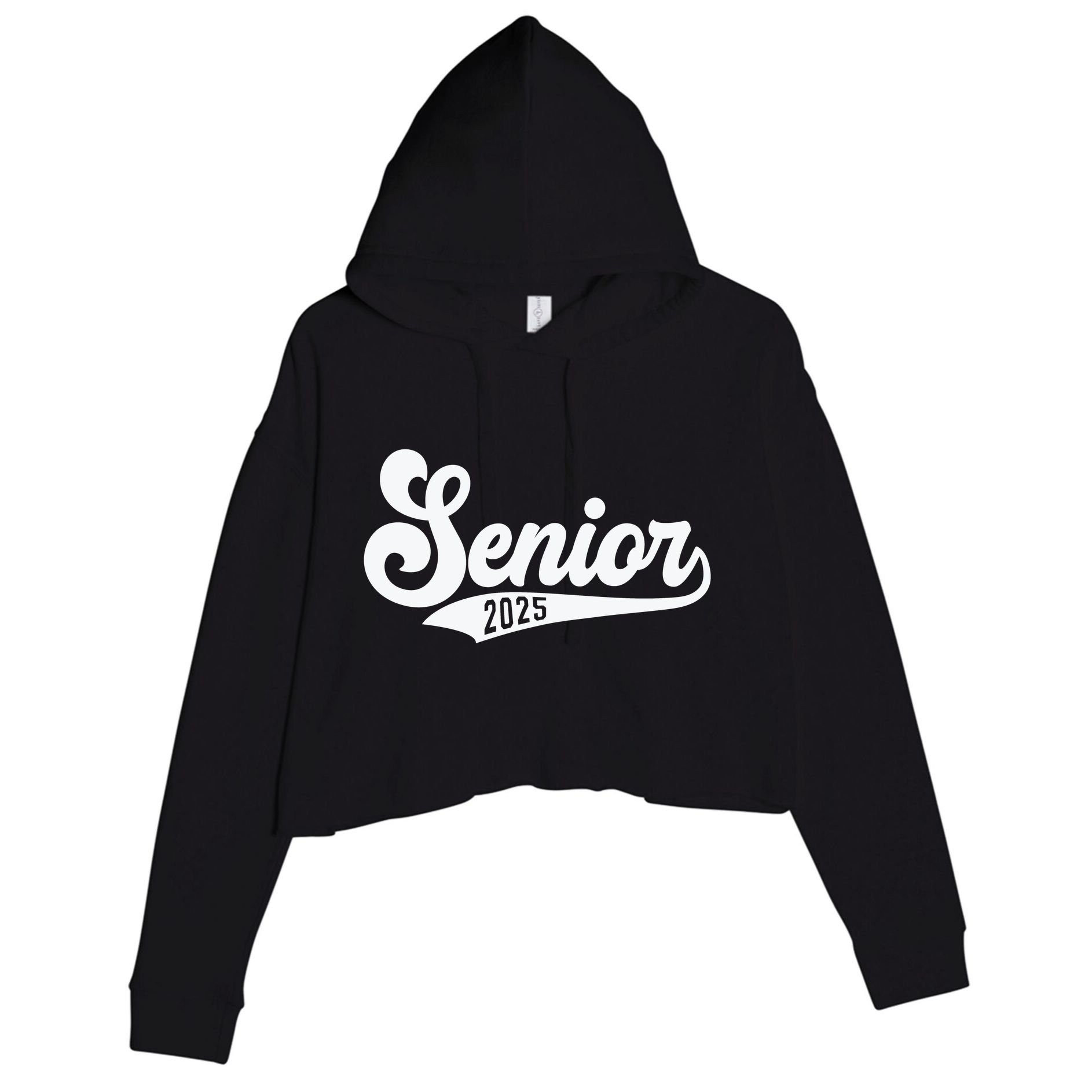 Funny Senior 2025 Crop Fleece Hoodie