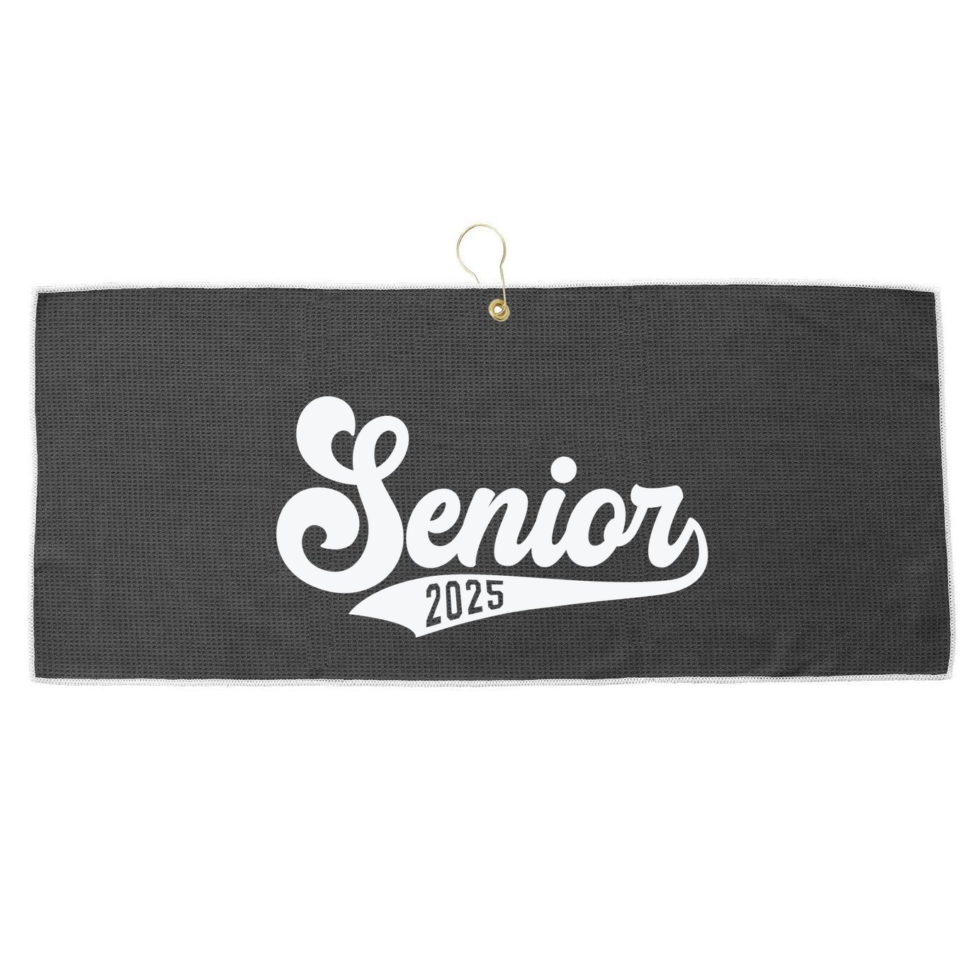 Funny Senior 2025 Large Microfiber Waffle Golf Towel