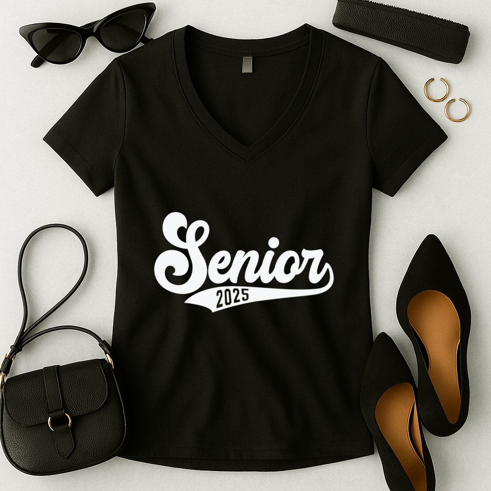 Funny Senior 2025 Women's V-Neck T-Shirt