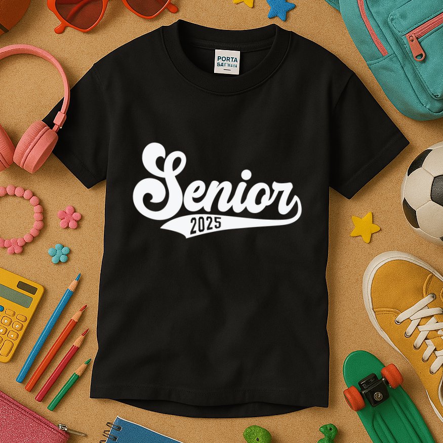 Funny Senior 2025 Kids T-Shirt