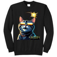 Funny Solar 2024 Eclipse Cat Wearing Eclipse Glasses Sweatshirt