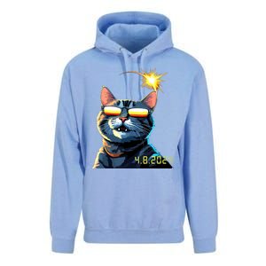 Funny Solar 2024 Eclipse Cat Wearing Eclipse Glasses Unisex Surf Hoodie