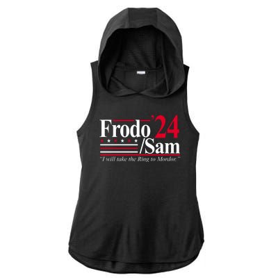 Frodo Sam 2024 I Will Take The Ring To Mordor Ladies PosiCharge Tri-Blend Wicking Draft Hoodie Tank