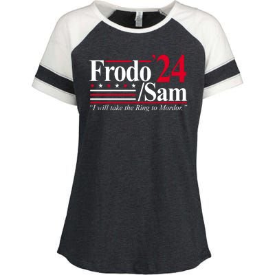 Frodo Sam 2024 I Will Take The Ring To Mordor Enza Ladies Jersey Colorblock Tee