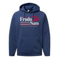 Frodo Sam 2024 I Will Take The Ring To Mordor Performance Fleece Hoodie