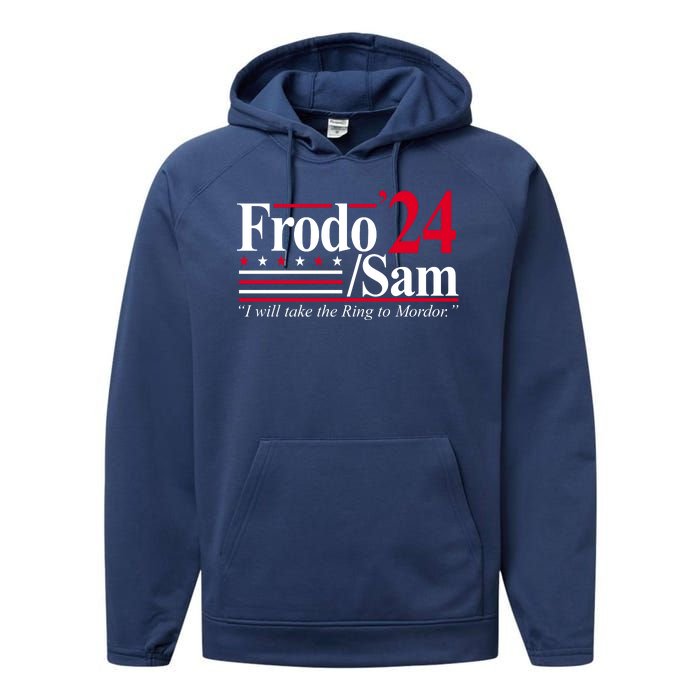 Frodo Sam 2024 I Will Take The Ring To Mordor Performance Fleece Hoodie