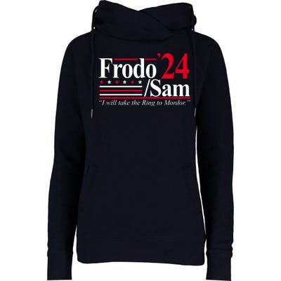 Frodo Sam 2024 I Will Take The Ring To Mordor Womens Funnel Neck Pullover Hood