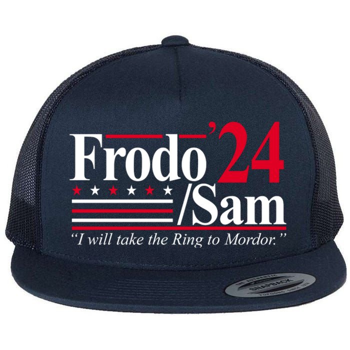 Frodo Sam 2024 I Will Take The Ring To Mordor Flat Bill Trucker Hat