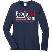 Frodo Sam 2024 I Will Take The Ring To Mordor Ladies Long Sleeve Shirt