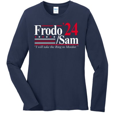 Frodo Sam 2024 I Will Take The Ring To Mordor Ladies Long Sleeve Shirt