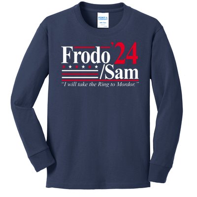 Frodo Sam 2024 I Will Take The Ring To Mordor Kids Long Sleeve Shirt