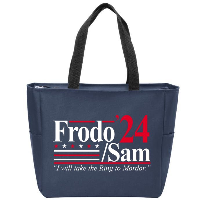 Frodo Sam 2024 I Will Take The Ring To Mordor Zip Tote Bag