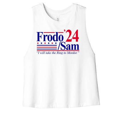 Frodo Sam 2024 I Will Take The Ring To Mordor Women's Racerback Cropped Tank