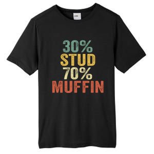 Funny Sarcastic 30% Stud 70% Muffin Retro Dad Father Figure Gift Tall Fusion ChromaSoft Performance T-Shirt