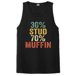 Funny Sarcastic 30% Stud 70% Muffin Retro Dad Father Figure Gift PosiCharge Competitor Tank